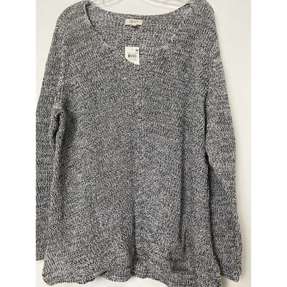 Style & Co. Sweater Top Women Gray Long Sleeve V Neck Plus Size 3X Chunky Knit - Picture 10 of 13
